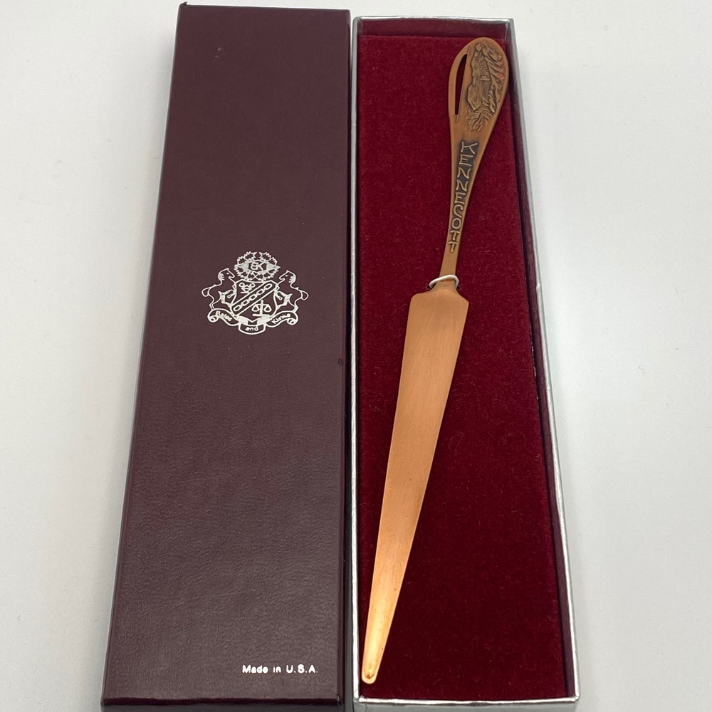 Vintage Kennecott Letter Opener Solid Copper Bates and Klinke Mining Souvenir 8"
